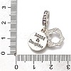 Rack Plating Alloy Rhinestone European Dangle Charms PALLOY-P307-15AS-3