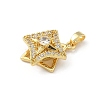 Rotatable Brass Micro Pave Clear Cubic Zirconia Pendants LS-KK-F905-23G-03-2