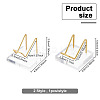 2Pcs 2 Style  Brass Crystal Mineral Display Easels ODIS-FG0001-46-2