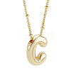 1pc Brass Chain with Alloy Letter Pendants Necklaces NJEW-LP0001-41C-G-1