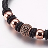 Cowhide Leather Cord Bracelets BJEW-G590-01-3