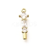 Brass Micro Pave Cubic Zirconia Pendants KK-M310-01G-09-1