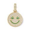 Brass Micro Pave Cubic Zirconia Pendants ZIRC-NH0001-01G-03-1