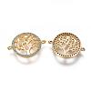 Brass Micro Pave Cubic Zirconia Links ZIRC-E113-04G-1