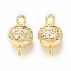 Brass Micro Pave Clear Cubic Zirconia Connector Charms KK-P229-71G-2