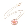 Dry Pressed Real Flower Resin Pendant Necklace LS-NJEW-G088-01KCG-06-3