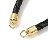 Leather Braided Cord Link Bracelets MAK-K022-01G-12-2