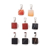 2Pcs 2 Colors Natural Agate(Dyed & Heated) Pendants PALLOY-JF05425-01-1