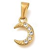 Ion Plating(IP) 304 Stainless Steel Charms with Rhinestone STAS-Z113-11G-1