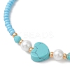 Glass Seed Bead & Natural/ Synthetic Gemstone Stretch Bracelets for Women BJEW-MZ00310-4