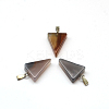 Triangle Natural Grey Agate Pendants G-Q356-09-2