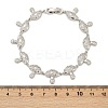 Mushroom Brass Micro Pave Clear Cubic Zirconia Link Bracelets for Women BJEW-Z126-04P-5