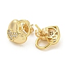 Brass Micro Pave Cubic Zirconia Ear Studs EJEW-P261-29A-G-2