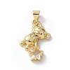 Brass Micro Pave Cubic Zirconia Pendants KK-E074-03G-05-1