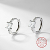 Anti-Tarnish Rhodium Plated Platinum 925 Sterling Silver Hoop Earrings OB9176-4-2
