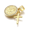 Rack Plating Brass Micro Pave Cubic Zirconia Pendants KK-K401-74G-2