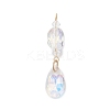 3Pcs Glass with 304 Stainless Steel Pendants PALLOY-JF04729-3