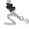 Natural Obsidian Chip Link Bracelets BJEW-JB11592-02-4