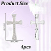 4Pcs Cross Rhinestone Lapel Pins JEWB-HY0001-50S-2