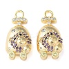 Brass Micro Pave Cubic Zirconia Pendants KK-F862-08G-1