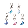 Butterfly Alloy Enamel Pendant Decorations HJEW-JM03207-2