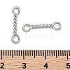 304 Stainless Steel Twisted Bar Connrctor Charms STAS-L300-002P-01-3