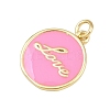 Brass Enamel Pendants KK-L251-02G-F-3