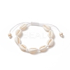 Natural Shell & Synthetic Turquoise Braided Bead Bracelet for Women BJEW-JB09245-02-1