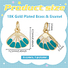 5Pcs 5 Colors Brass Enamel Shell Shape Charms KK-BC0015-42G-2