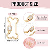 5 Pcs Brass Micro Pave Clear Cubic Zirconia Screw Carabiner Lock Charms KK-TA0003-17-3