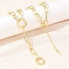 Brass Paperclip Chain Y Lariat Necklaces NJEW-H087-06E-G-1
