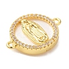 Rack Plating Brass Micro Pave Clear Cubic Zirconia Religion Connector Charms X-KK-L220-003G-01-2