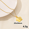 304 Stainless Steel Flower Pendant Necklace for Women SM6724-6-1