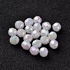 AB Color Plated Eco-Friendly Poly Styrene Acrylic Round Beads X-TACR-L004-8mm-78-1