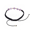 Adjustable Natural Amethyst Braided Bead Bracelets BJEW-JB04599-04-2