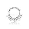 Rhodium Plated 925 Sterling Silver Micro Pave Cubic Zirconia Hoop Earrings OV9205-2-1