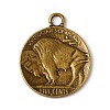 Tibetan Style Alloy Coin Pendants TIBEP-GC001-AB-NR-2