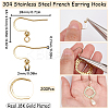 SUNNYCLUE 200Pcs 304 Stainless Steel French Earring Hooks STAS-SC0006-36G-2