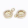 Brass Micro Pave Clear Cubic Zirconia Pendants X-ZIRC-N039-140-NF-3