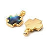Natural Paua Shell Cross Charms KK-G538-31G-2