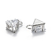 Brass Clear Cubic Zirconia Charms ZIRC-G170-15P-3