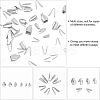 480Pcs 6 Styles 304 Stainless Steel Clamp Cord Ends STAS-UN0023-32-4