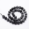 Natural Snowflake Obsidian Beads Strands G-G736-06-8mm-2