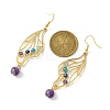 Natural Mixed Gemstone Beaded Dangle Earrings EJEW-TA00384-02-3