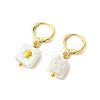 Natural Pearl & Alloy Hoop Earrings EJEW-JE07022-4