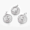Natural Quartz Crystal Kitten Pendants G-J386-B07-1