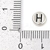 925 Sterling Silver Flat Round with Letter Beads STER-G044-01AS-H-3
