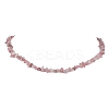 Natural Rose Quartz Chip Beaded Necklace NJEW-JN04615-13-1