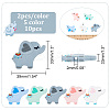 10Pcs 5 Colors Food Grade Eco-Friendly Silicone Beads SIL-CA0001-47-2