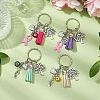 6Pcs 6 Colors Ribbon Keychain KEYC-JKC00939-2